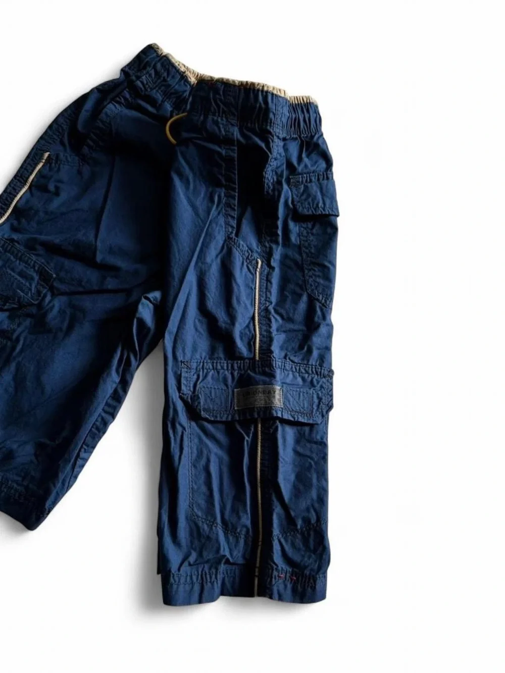 UNIONBAY Boys Navy Blue Cargo Shorts Size 10 Elastic Waist